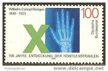 GERMANY 1995 MNH Stamp(s) Roentgen 1784 #1698 - Unused Stamps