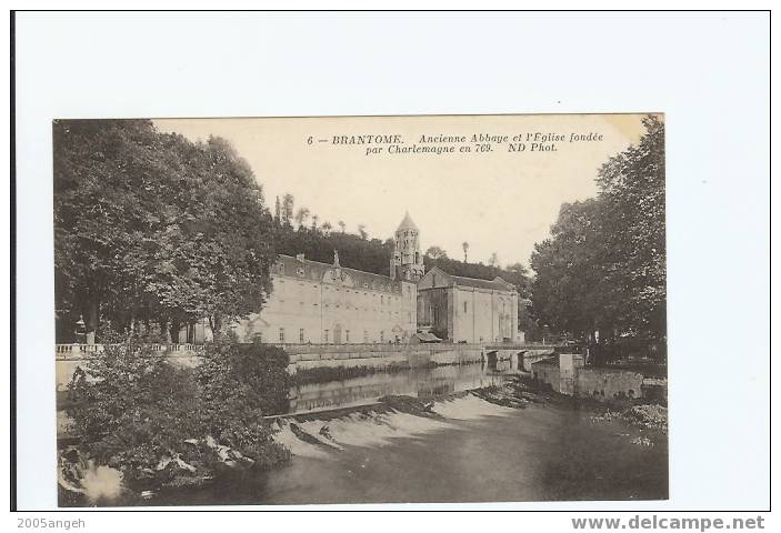 24 Dép.- Brantome.Ancienne Abbaye Et L'Eglise Fondée Par Charlemagne En 769. N.D. Photo. - Brantome