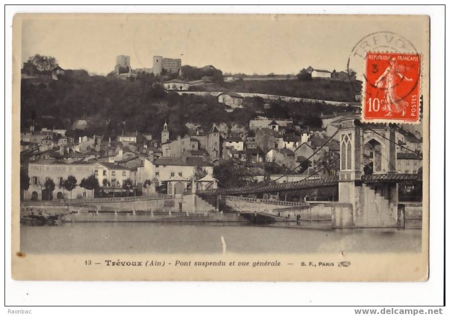 CPA--01----TREVOUX----PONT  SUSPENDU - Trévoux