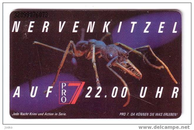 Television - Televisione - Old Germany Card- Insect - Bug - TV Canal PRO 7      # 2.     -   ( See Scan For Condition ) - S-Series : Guichets Publicité De Tiers