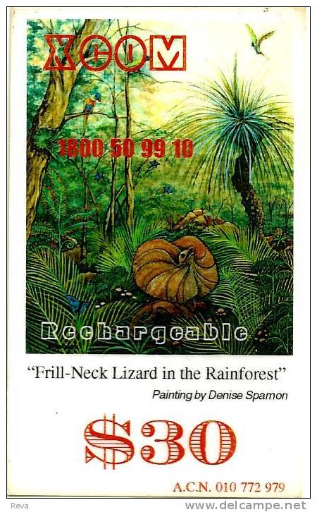 AUSTRALIA $30  X-COM PRIVATE COMPANY LIZARD REPTILE ANIMAL RAINFOREST PARROTS  BIRDS MAX. 2000 ISSUED !!SPECIAL PRICE !! - Australien