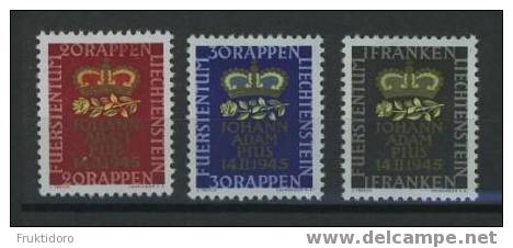 Liechtenstein Mi 240-242 Birth Of Hereditary Prince Johann Adam Pius 1945 - Unused Stamps