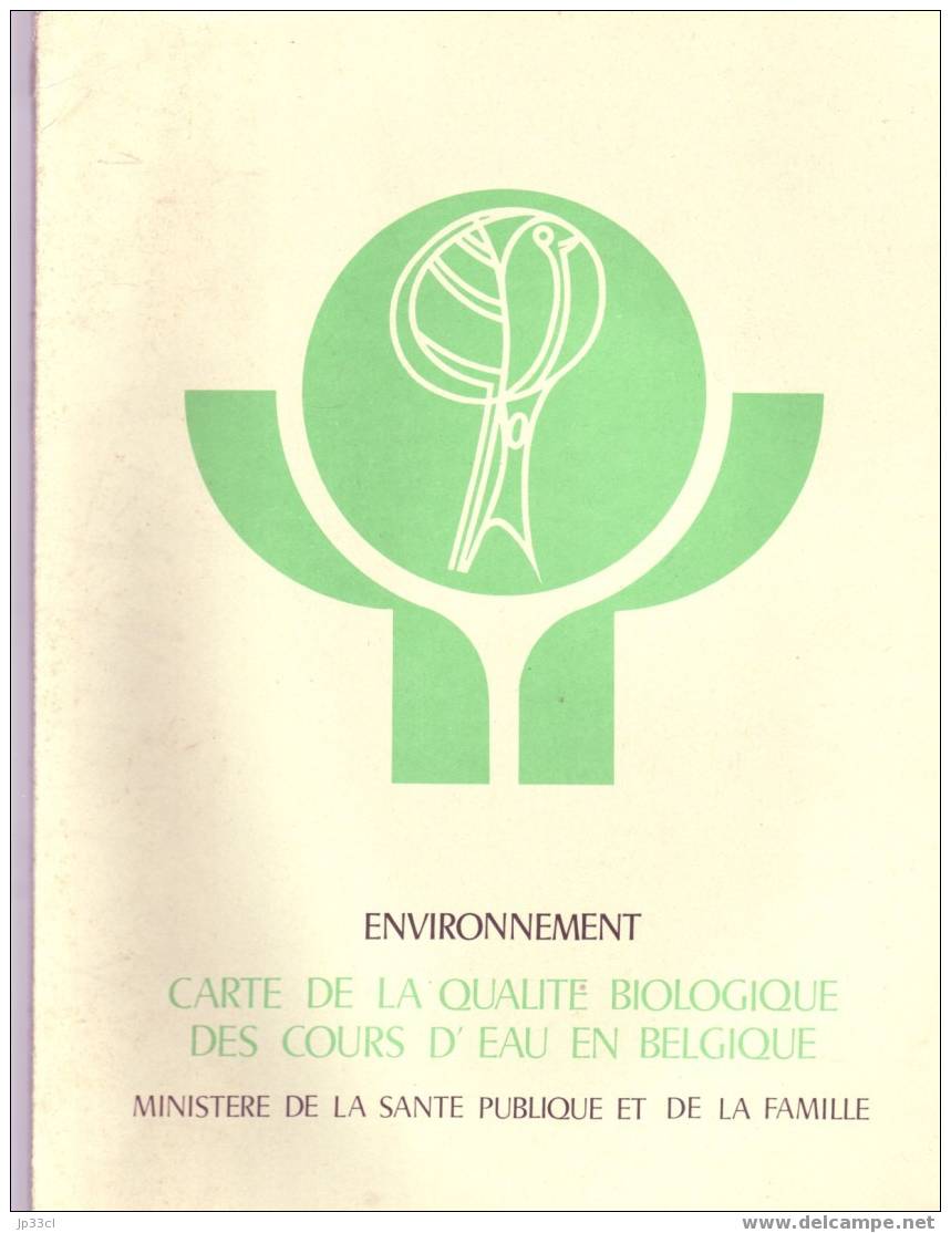 Carte De La Qualité Biologique Des Cours D'eau En Belgique (1979) - Gezondheid