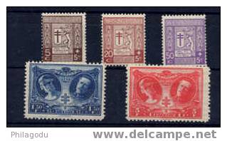 Belgique 1926, Série Antituberculeux N° 240 / 44 Avec +   Cote 8 €,  (31820) - Ungebraucht