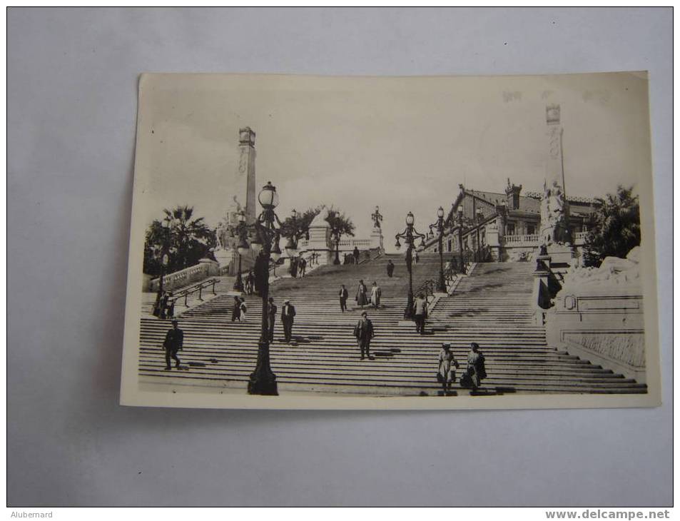 440.MARSEILLE.LA GARE.L'ESCALIER MONUMENTAL Imprimerie D'ART ADIA (photo) - Bahnhof, Belle De Mai, Plombières