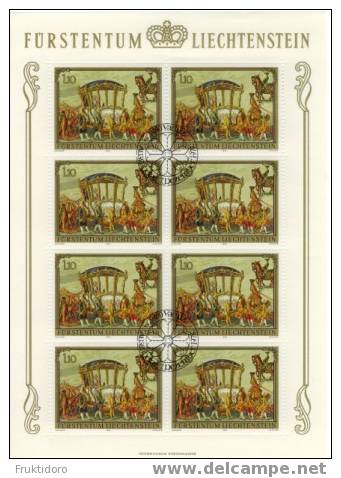 Liechtenstein Mi 719 ´Goldener Wagen´ Full Sheet - Golden Carriage - Horses - 1978 - Gebraucht