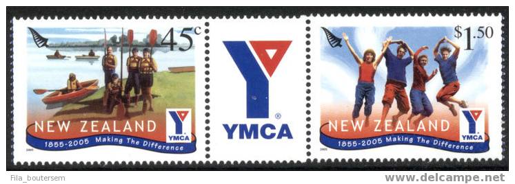 New Zealand - Nouvelle Zéande : 02-02-2005  (**) BLOC + Stamps Out Of Bloc : Commemoratives "100 Years YMCA" - Unused Stamps