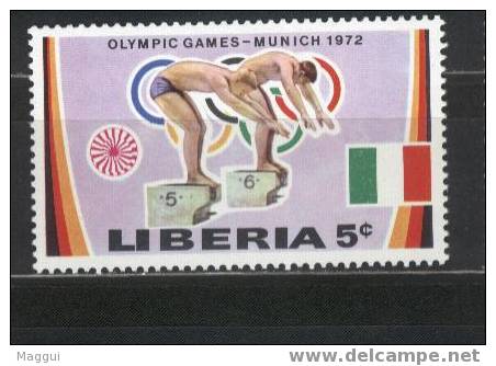 LIBERIA     N°563 **    Jo 1972    Natation - Zwemmen