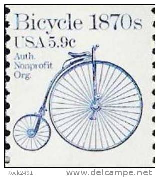 US Scott 1901 - Single - Bicycle 1870s  - 5.9 Cent - Mint Never Hinged - Roulettes