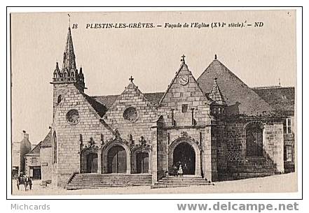 CPA 22 PLESTIN LES GREVES - Facade De L´Eglise - Plestin-les-Greves