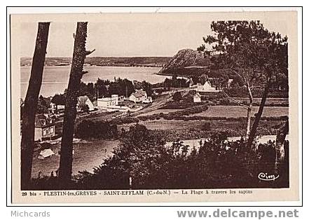 CPA 22 PLESTIN LES GREVES - SAINT EFFLAM - La Plage à Travers Les Sapins - Plestin-les-Greves