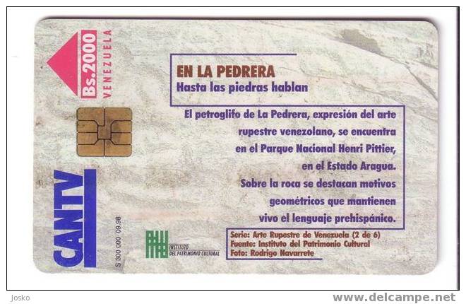 CAVE PAINTINGS - Venezuela Old Chip Card * Archaeology Archéologie Grotte Caverne Hohle Grotta Speleology Speleologie - Venezuela