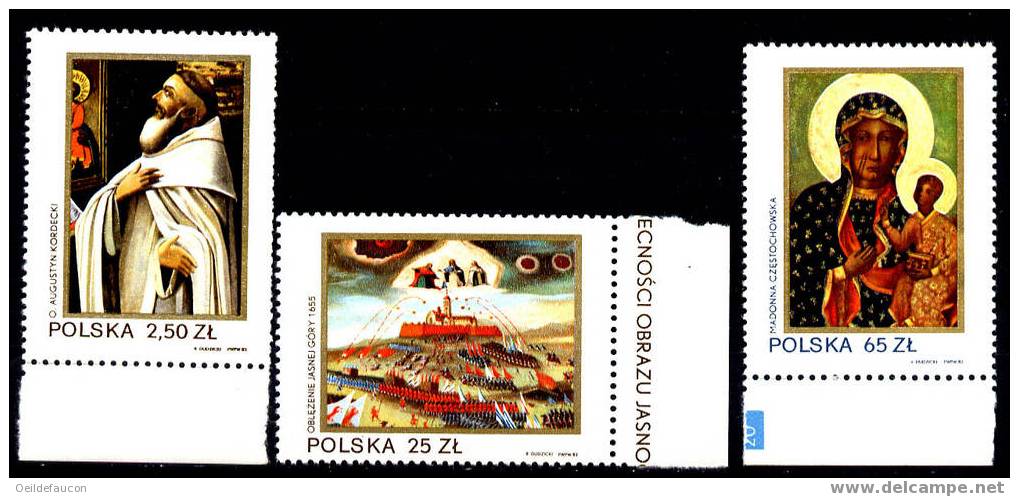 POLOGNE - Yvert - 2632/34** (B.d.f.)  -  Cote 3.25 € - Schilderijen