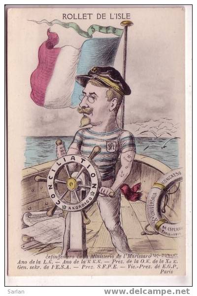 Caricature De JEAN ROBERT , Espéranto , Rollet De L´ISLE - Robert