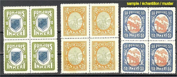 NORTH INGERMANLAND COMPLETE SET FORGERIES IN BLOCKS OF 4 NEVER HINGED **! - Variedades Y Curiosidades