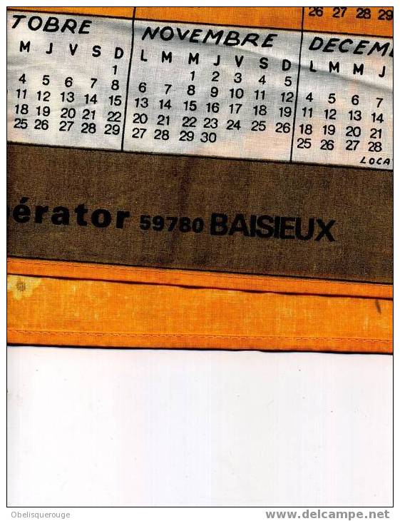 CALENDRIER EN TISSU  ETAT NEUF 1978 CHIENS DE CHASSE RAFFINERIES IMPERATOR BAISIEUX 46X60CM - Grand Format : 1971-80