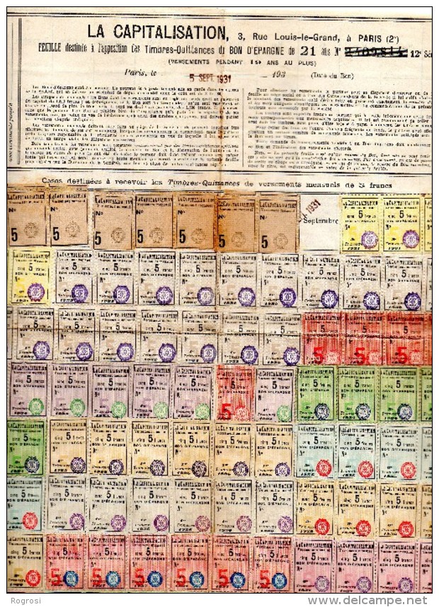 Superbe A Voir,lot De Timbres De Capitalisation,rarement PrèsentèPrix Fixe EN BAISSE - Otros & Sin Clasificación