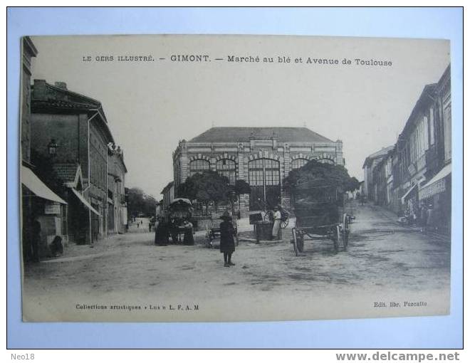 Gimont. Marche Au Ble Et Avenue De Toulouse - Autres & Non Classés