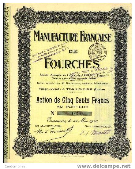 MANUFACTURE FRANCAISE De FOURCHES 1920 ( Art. N° 97 ) - Industrial