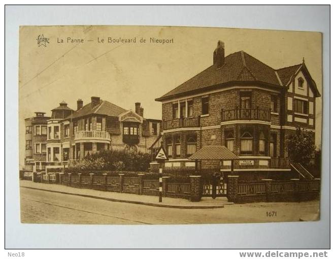 La Panne. Le Boulevard De Nieuport - De Panne