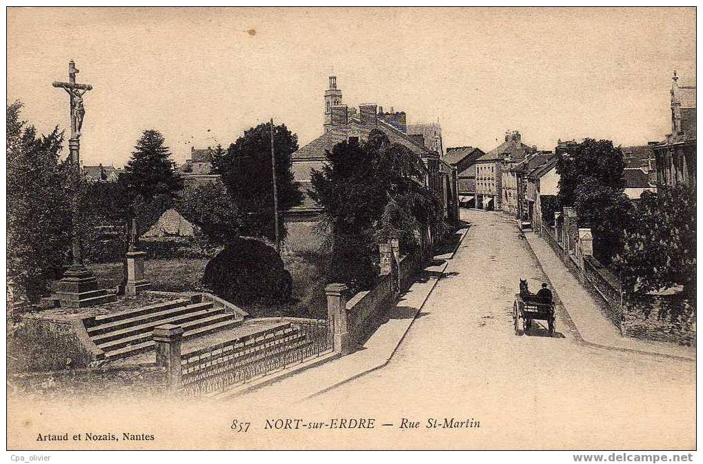 44 NORT SUR ERDRE Rue St Martin, Animée, Cachet 87ème Régiment Infanterie, Ed Artaud Nozais 857, 1916 - Nort Sur Erdre