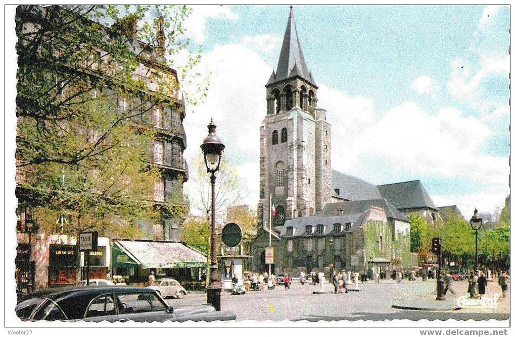 Cpsm Colorisée Dentelée Paris Eglise Saint-germain-des-Près - Autres & Non Classés