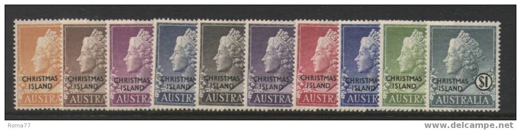 CI1137 - CHRISTMAS , ORDINARIA ELISABETTA YVERT N. 1/10  *** - Christmas Island