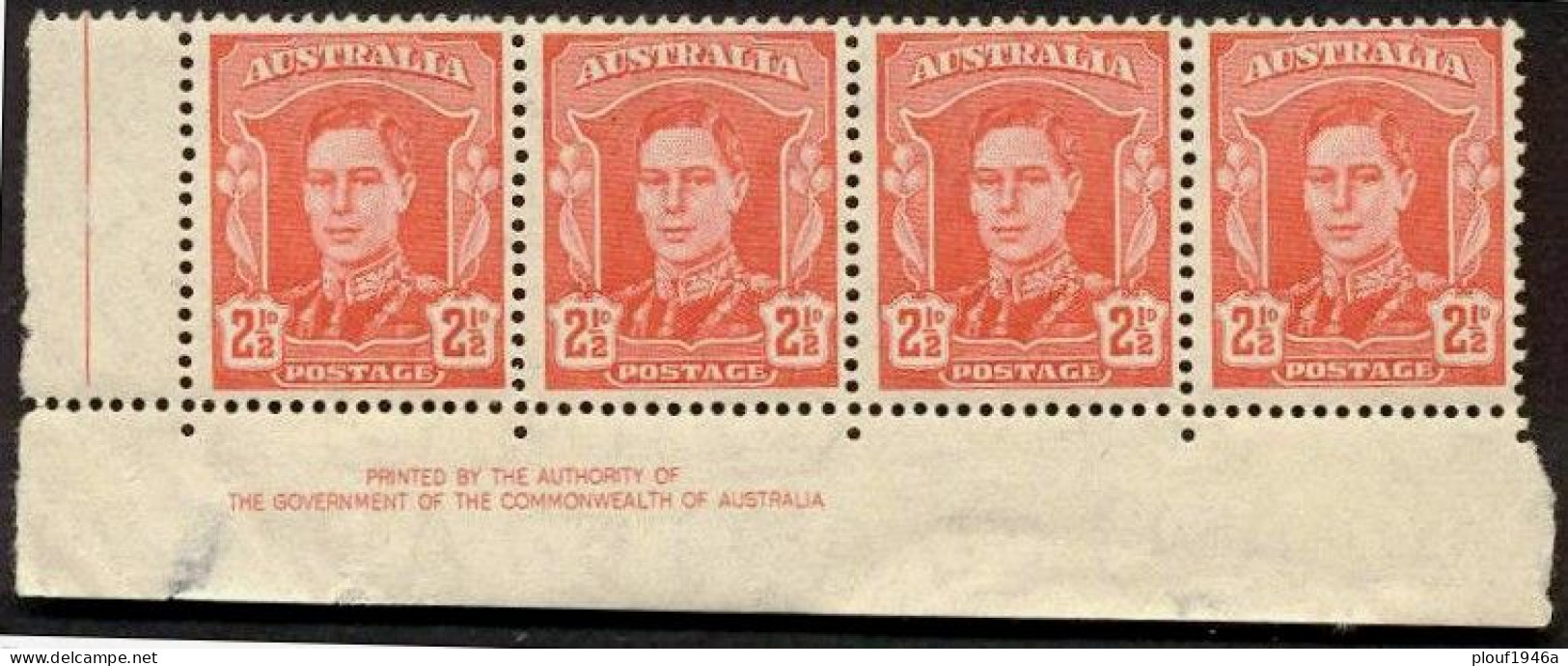 Pays :  46 (Australie : Confédération)      Yvert Et Tellier N° :  132 (**)  Cdf + Inscription Marginale - Mint Stamps