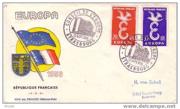 Lot 348: Oblitération Du Conseil De L'Europe 13.09.58 à Strasbourg - 1958