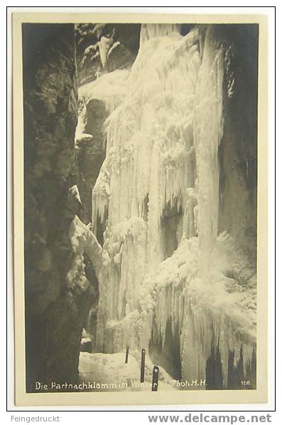 D 2399 - Höhlen & Grotten - Partnachklamm Im Winter - S/w Foto Ak - Autres & Non Classés