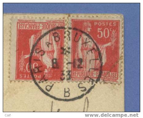 Franse Zegels 283 Op Kaart Met Stempel PARIS A BRUXELLES B Op 8/12/33 Naar BRUSSEL - Officinas De Paso