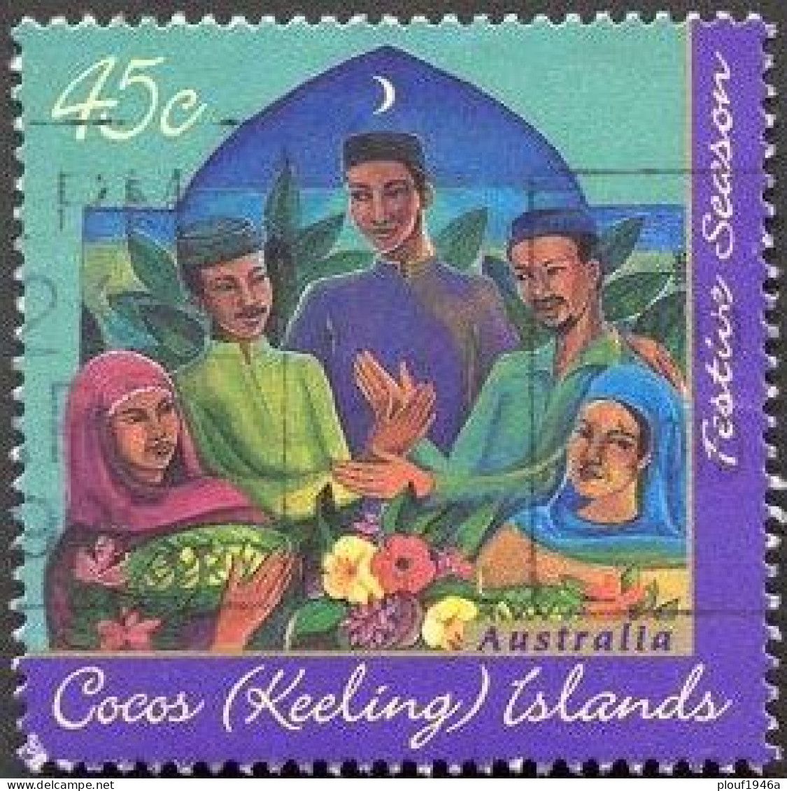 Pays : 122 (Cocos(Iles) (Keeling) : Dépendance Australienne)  Yvert Et Tellier N° :  324 (o) - Isole Cocos (Keeling)