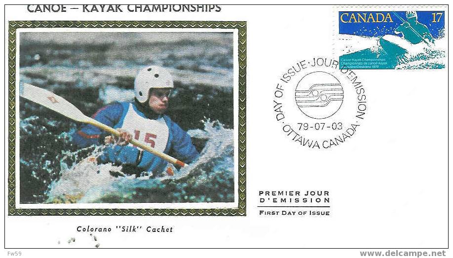CANOE KAYAK FDC CANADA 1979 CHAMPIONNATS DU MONDE DE CANOE KAYAK - Canoë