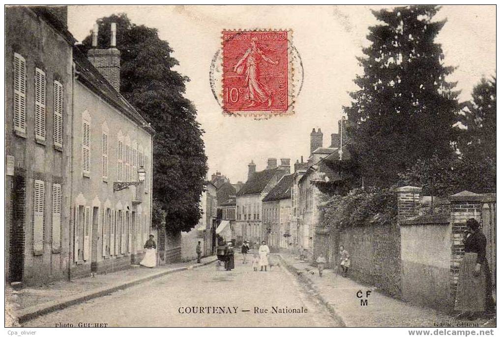 45 COURTENAY Rue Nationale, Animée, Ed CFM Gack, 1905 - Courtenay