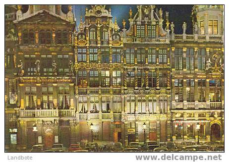 Bruxelles Brussel Grand´ Place  Les Maisons Des Corporatios La Nuit. Grote Markt Gildenhuizen 's Nachts - Bruxelles La Nuit