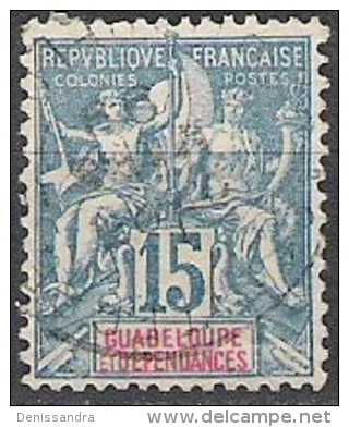 Guadeloupe 1892 Michel 32 O Cote (2004) 2.00 Euro Paix Et Commerce Cachet Rond - Oblitérés