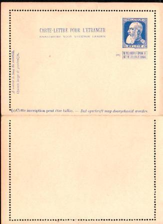 AP - Entier Postal - Carte-lettre N° 13 Pour L´étranger - Grosse Barbe Fine Barbe - 0,25 C Bleu Sur Rose - Légende Sur 2 - Carte-Lettere