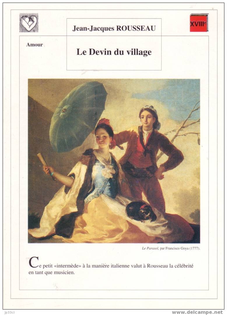 Fiche De Lecture Sur Le Devin Du Village, De Jean-Jacques Rousseau - Fiches Didactiques