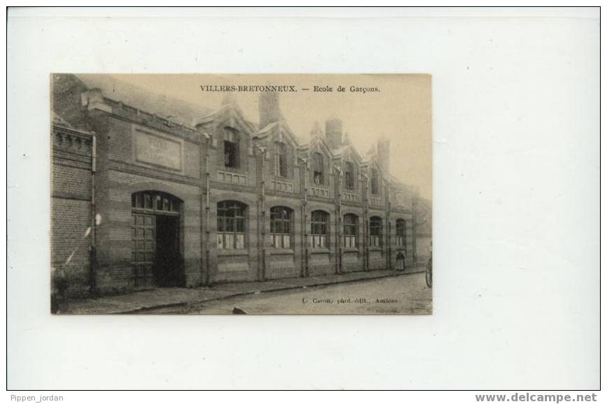 80 VILLERS BRETONNEUX * Ecole De Garçons * BELLE CARTE - Villers Bretonneux