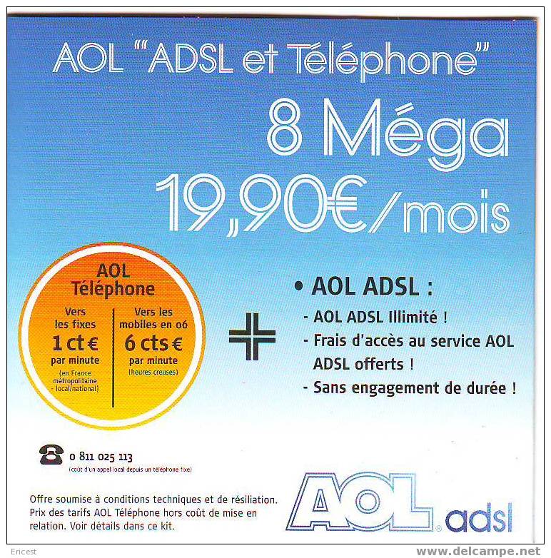 AOL ADSL ET TELEPHONE 8 MEGA - Kit De Conección A Internet