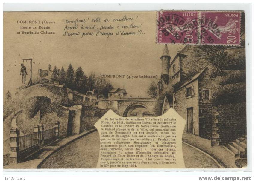 C 1253 - DOMFRONT - Route De Ronde Et Entrée Du Chateau - - Domfront