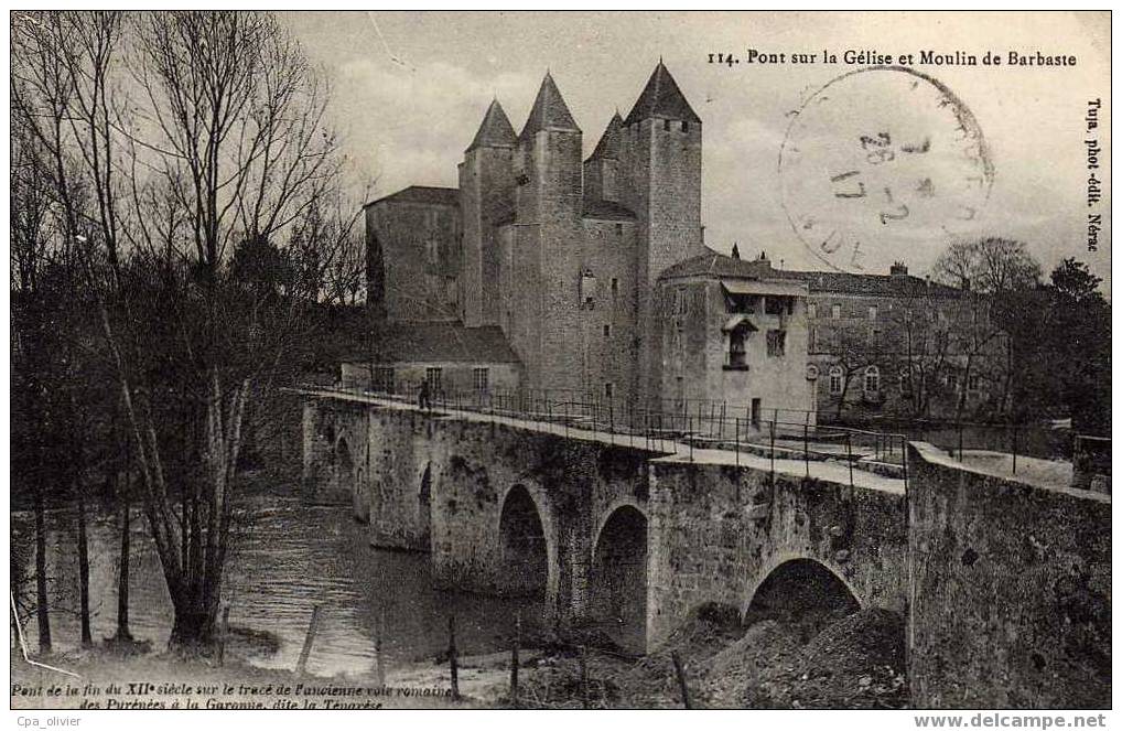 47 NERAC Pont Sur La Gelise Et Moulin De Barbaste, Ed Tuja 114, 1917 - Nerac