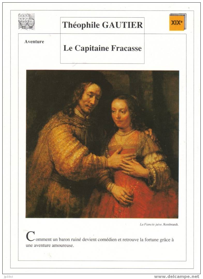 Fiche De Lecture Sur "Le Capitaine Fracasse" De Théophile Gautier - Didactische Kaarten