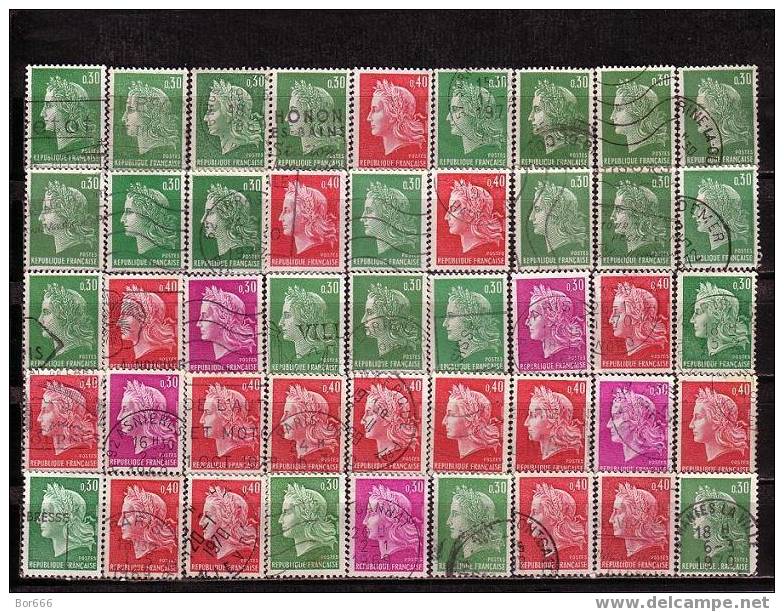 LITTLE COLLECTION GOOD USED FRANCE STAMPS - MARIANNE Of CHEFFER - LOOK !!! - 1967-1970 Marianne Van Cheffer