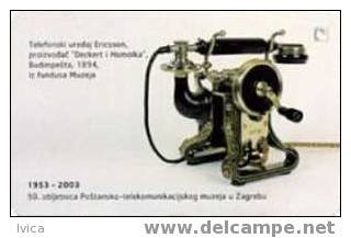 CROATIA - 2003/TK05 - 50 Years Telecom Museum Zagreb (old Phone + Stamp) - Telefone