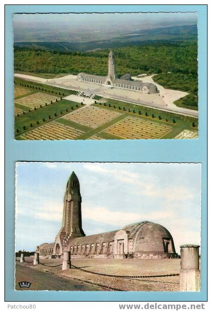 55 --- DOUAUMONT--- Vue Aérienne De L' Ossuaire ---  2 CPSM    R117 - Douaumont