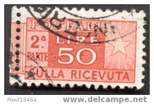 Pays : 247,1 (Italie : République) Yvert Et Tellier N° : CP   78 (o)  Moitié De Timbre Droite - Paketmarken