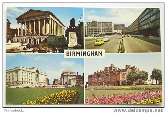 D 2287 - Birmingham Aston Hall, Civic Center Etc. - Color MBk, Gelaufen - Birmingham