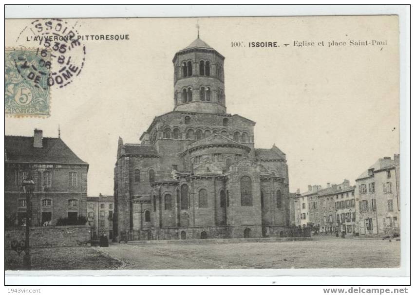 C 1301 - ISSOIRE - Eglise Et Place Saint Paul - Belle CPA  De 1906 - - Issoire