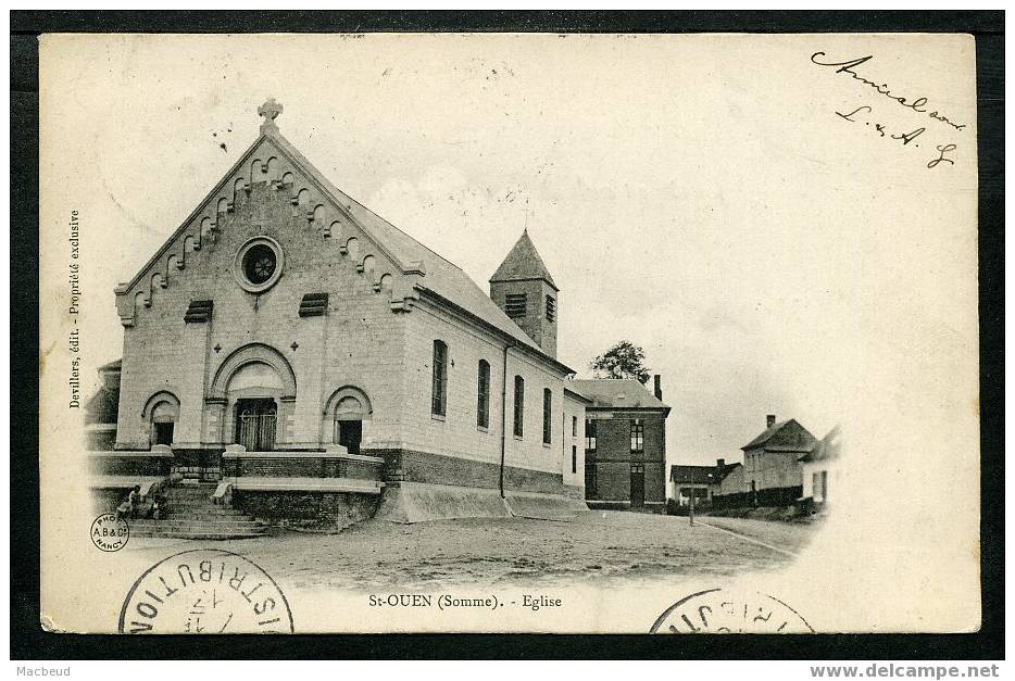 80 - SAINT OUEN - Église - CARTE PRÉCURSEUR De 1903 - Saint Ouen